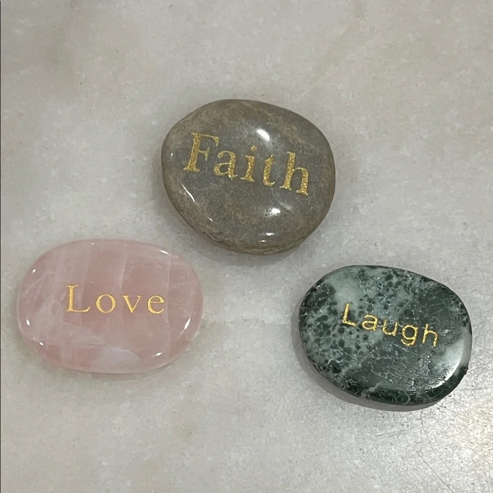 Set of Inspirational Stones with Gold Lettering